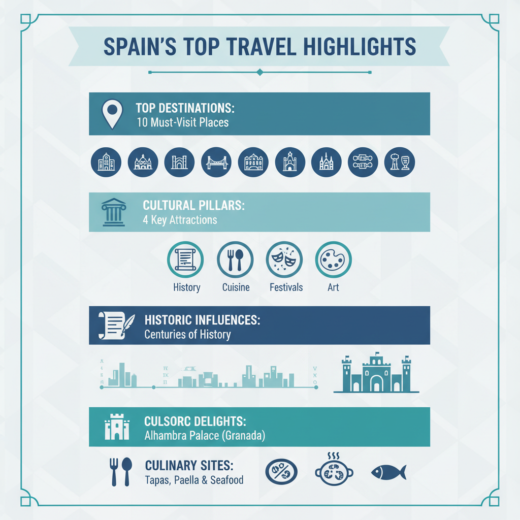 Infographic: Top 10 Places to Visit in Spain: Culture & Attractions