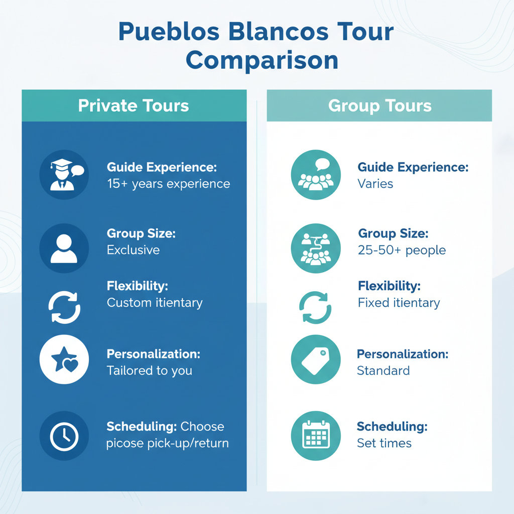 Infographic: White Villages (Pueblos Blancos) Guide: Comparing Private and Group Tours from Málaga