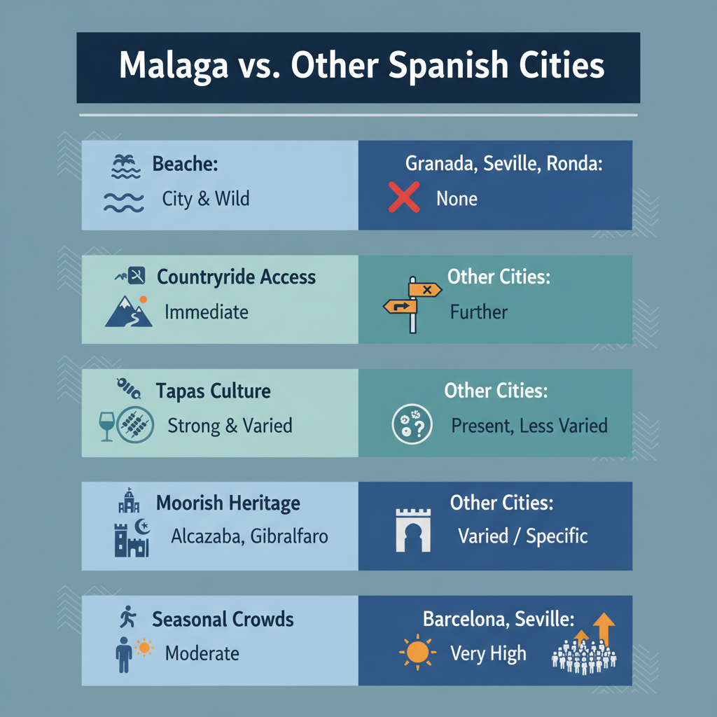 Infographic: Malaga vs Other Spanish Cities: Malaga vs Other Spanish Cities
