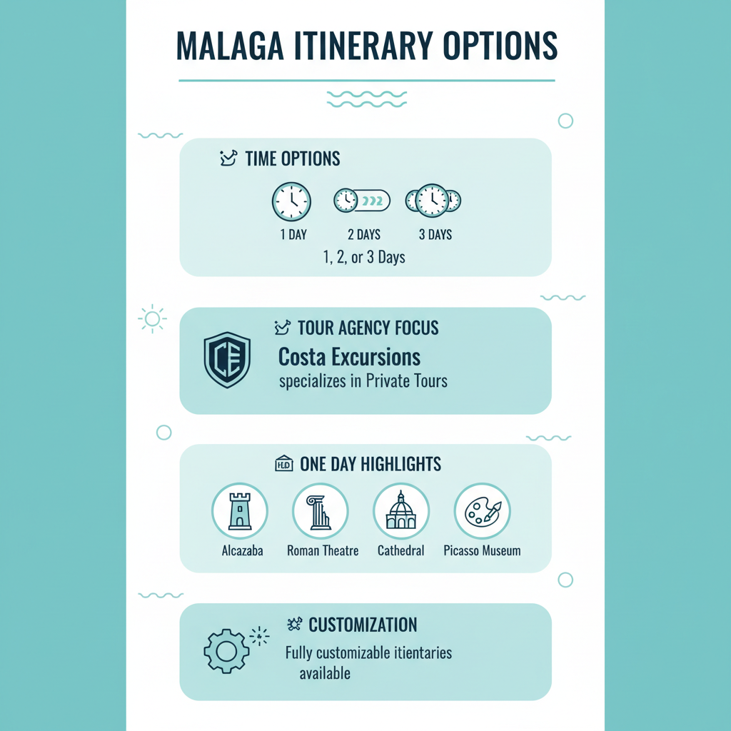 Infographic: Malaga in 1 Day / 2 Days / 3 Days Itineraries